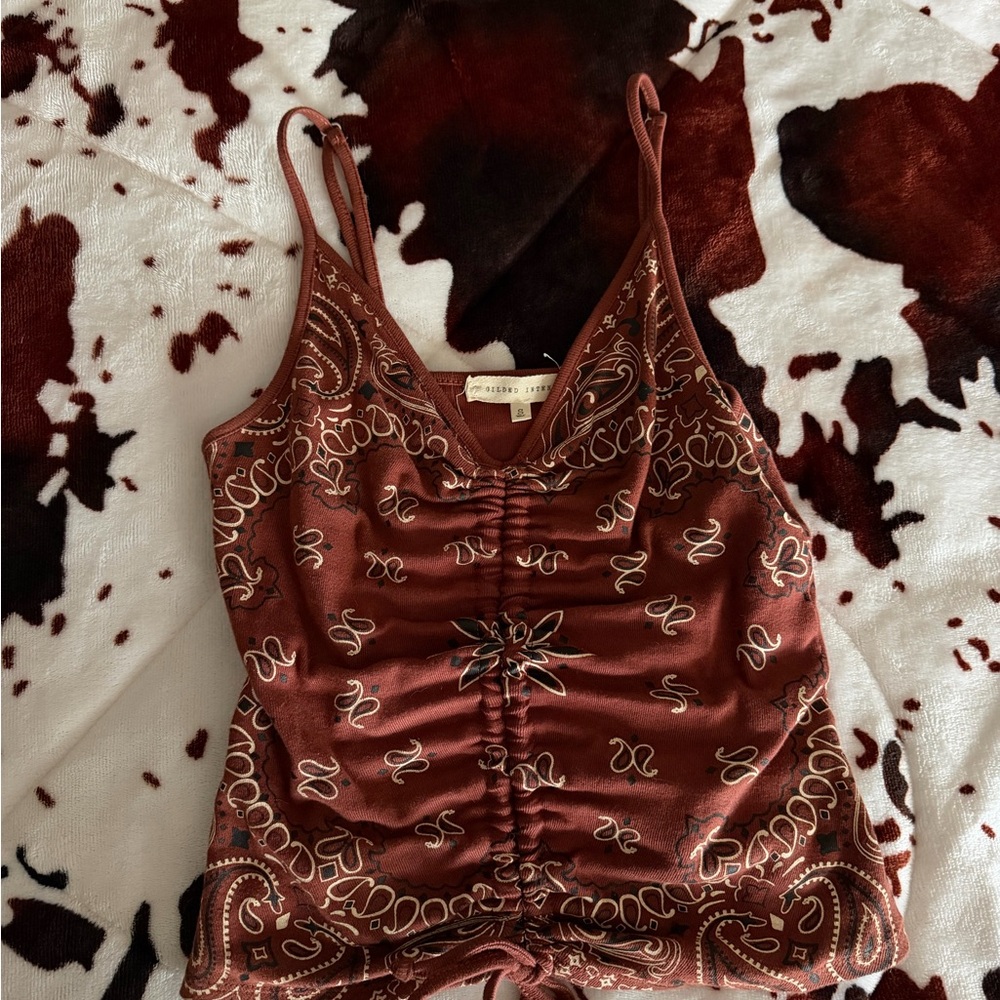 Gilded Intent Brown Paisley Camisole